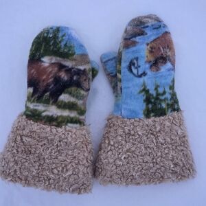 Women's Handmade Animal Print Mitts